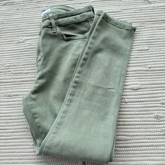 VERVET by Flying Monkey high rise vintage crop skinny jeans olive green size 31 - Picture 8 of 8